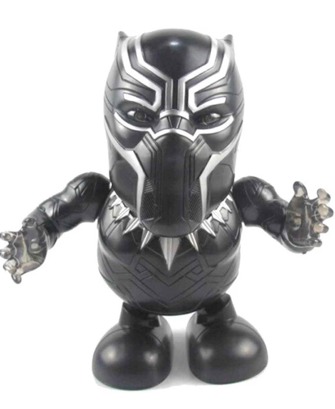 Kidoyz Dancing Black Panther Toy | Battery Operated Dance Hero Superhero Figure with Glowing LED Eyes & Hands | Gift for Kids — view 3