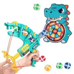 Kidoyz Crossbow Target Shooting Game Set for Kids | Toy Crossbow with 6 Balls & Dart Target Board | Aiming & Launching Skill Game