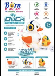 Kidoyz Egg Laying Duck Toy | Walking Electric Duck That Lays Eggs | Fun Toy for Kids | Ages 3+