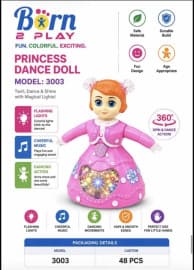 Kidoyz Princess Dance Doll | Dancing Doll with Flashing Lights, Cheerful Music & 360° Spin | Musical Toy for Girls