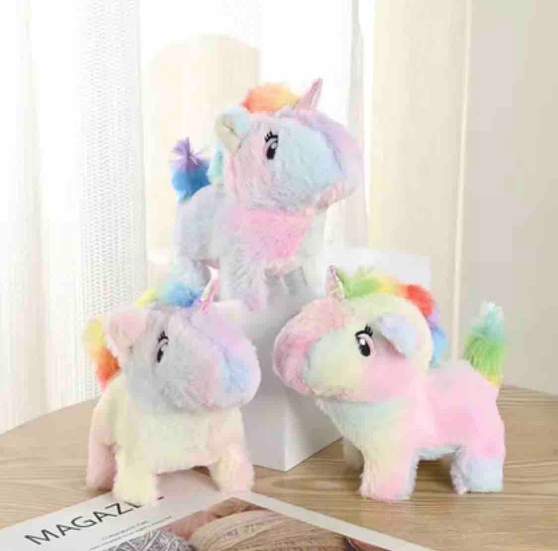 Kidoyz Soft Plush Unicorn Toy | Super Soft Fur Cuddly Stuffed Unicorn with Rainbow Mane | Gift for Kids — view 2