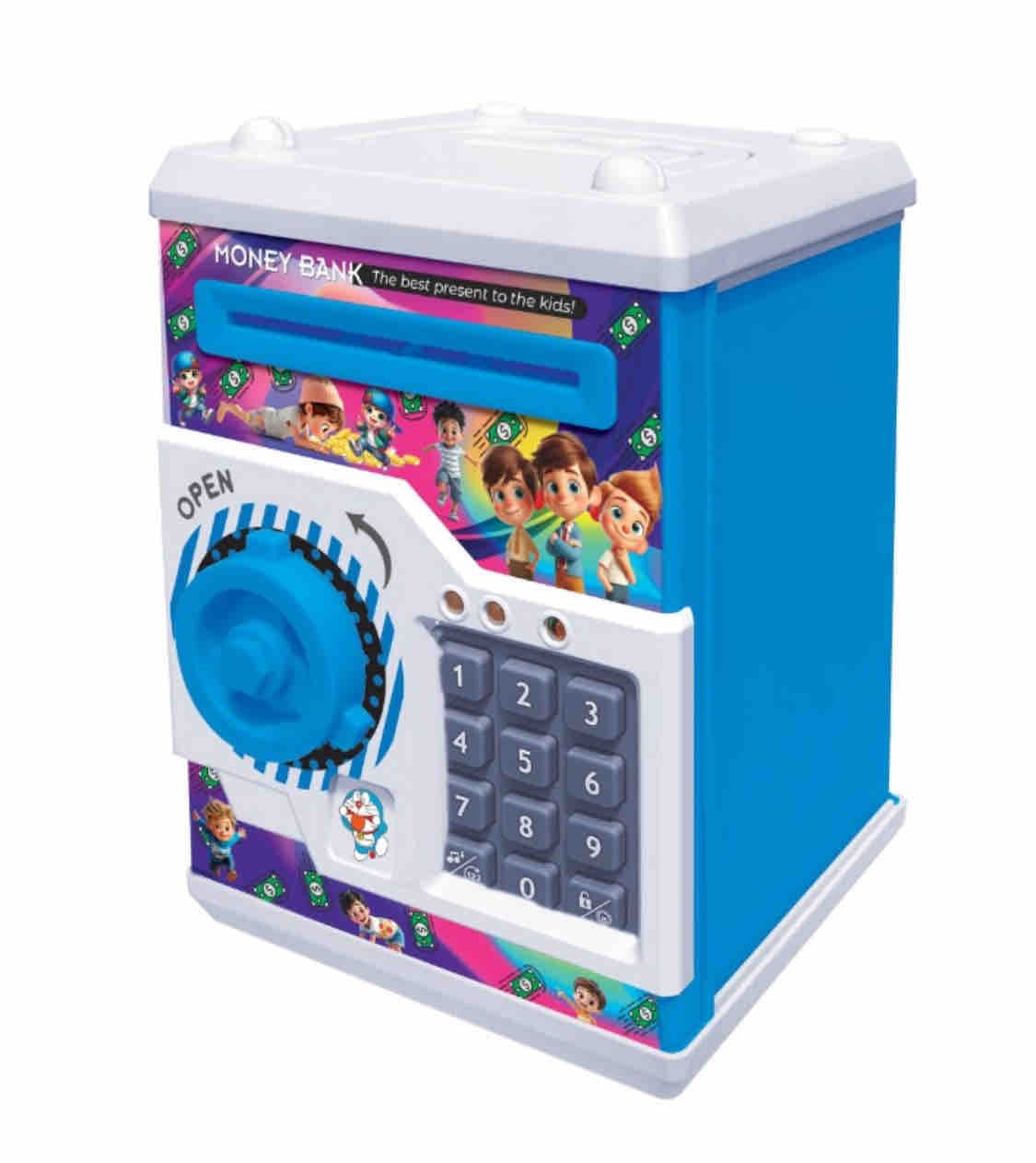 Kidoyz Kids ATM Savings Bank | Piggy Bank with Secret Code Lock | Cartoon Design Money Box | Ages 3+ | Color As Per Stock — view 2