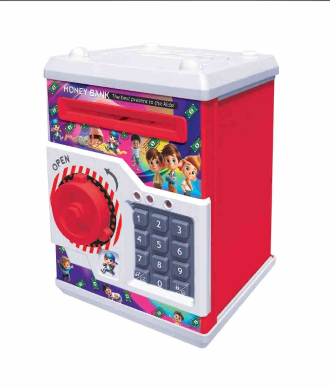 Kidoyz Kids ATM Savings Bank | Piggy Bank with Secret Code Lock | Cartoon Design Money Box | Ages 3+ | Color As Per Stock — view 3