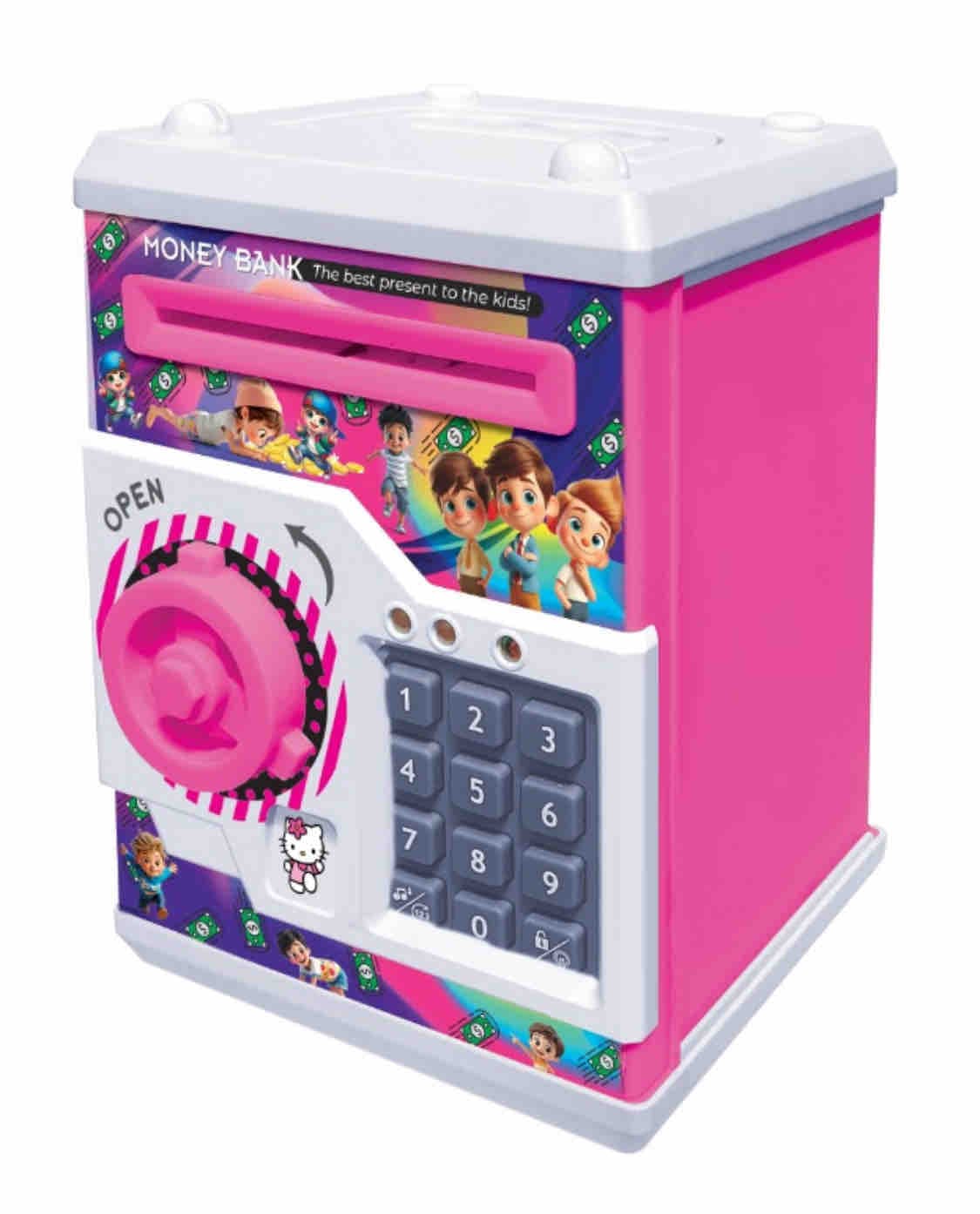 Kidoyz Kids ATM Savings Bank | Piggy Bank with Secret Code Lock | Cartoon Design Money Box | Ages 3+ | Color As Per Stock — view 4