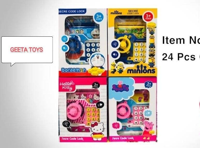 Kidoyz Kids ATM Savings Bank | Piggy Bank with Secret Code Lock | Cartoon Design Money Box | Ages 3+ | Color As Per Stock — view 5