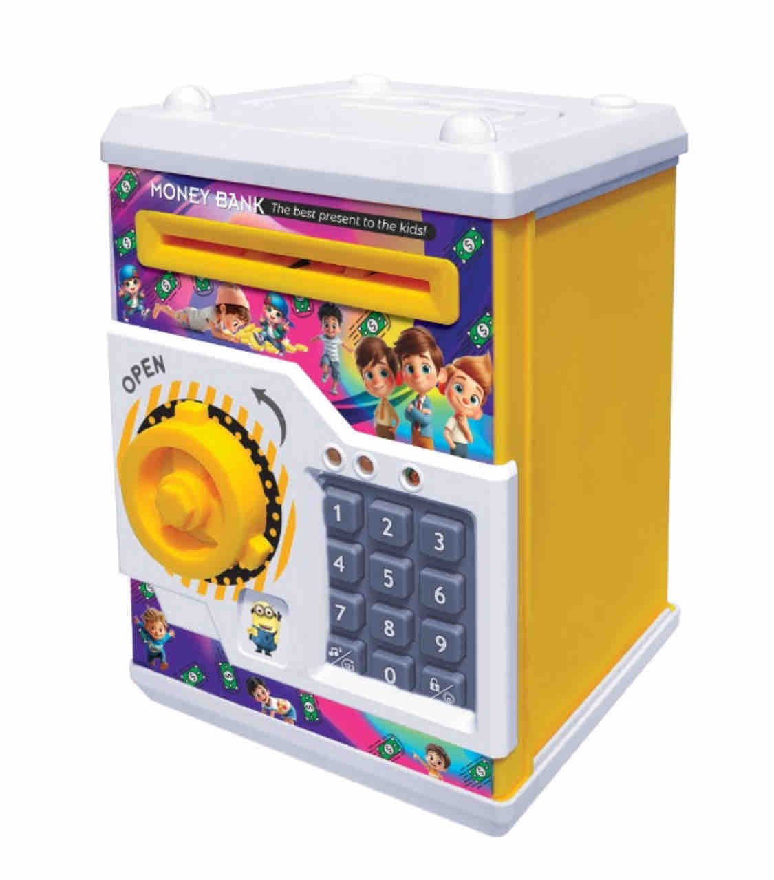 Kidoyz Kids ATM Savings Bank | Piggy Bank with Secret Code Lock | Cartoon Design Money Box | Ages 3+ | Color As Per Stock — view 7