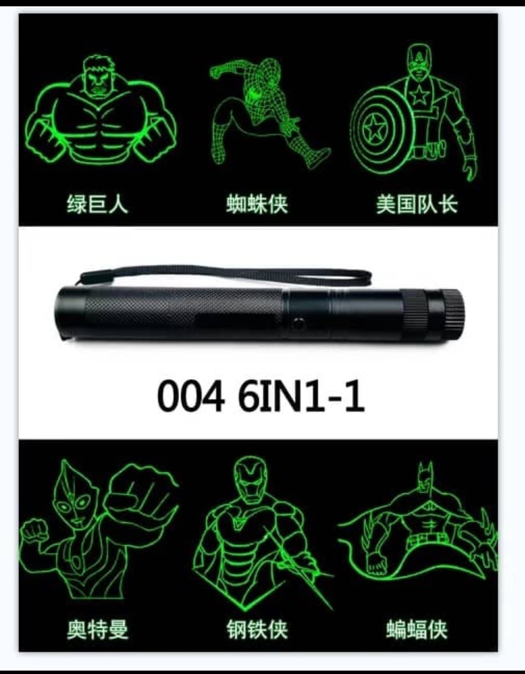Kidoyz 6-in-1 Green Laser Pointer Pen | Projects Superhero Outline Shapes | Never Point at Eyes | Not for Young Children — view 3