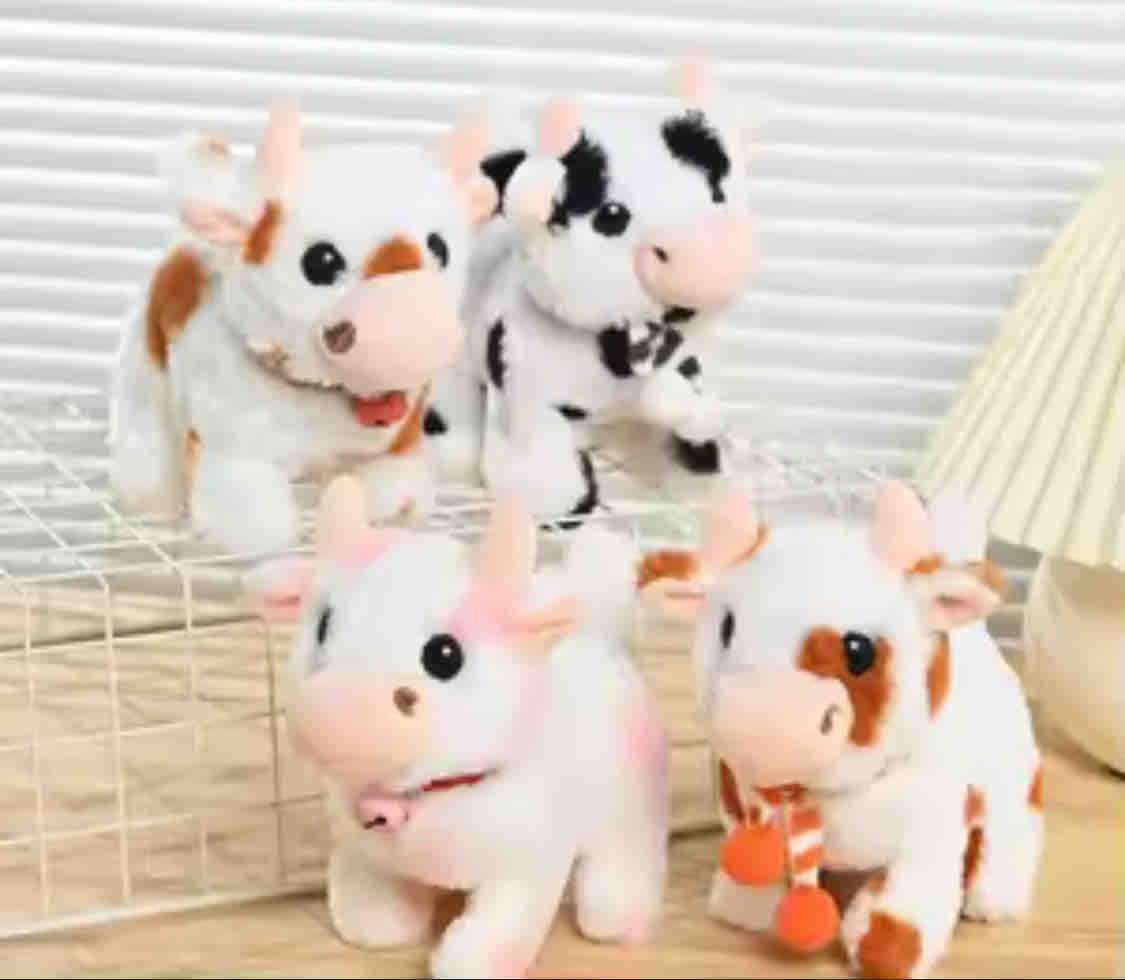 Kidoyz Soft Plush Cow Toy | Cuddly Stuffed Cow with Super Soft Fur | Gift for Kids | Color As Per Stock — view 2