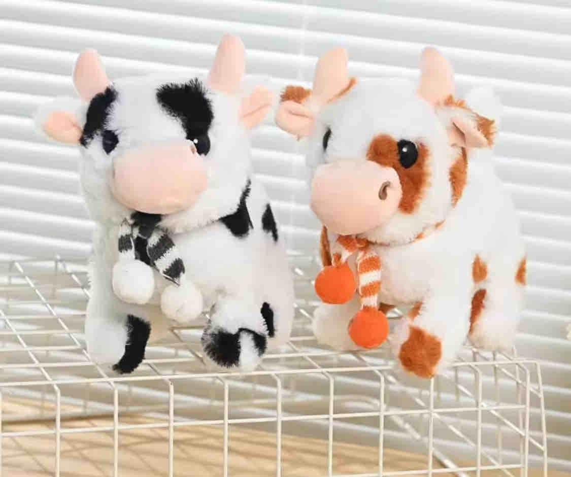 Kidoyz Soft Plush Cow Toy | Cuddly Stuffed Cow with Super Soft Fur | Gift for Kids | Color As Per Stock — view 3