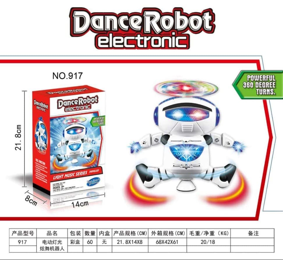 Kidoyz Dancing Robot Toy | Electric Dance Robot with 360° Spin, Lights & Music | Ages 3+ — view 2