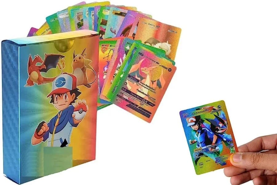 Kidoyz Rainbow Foil Trading Card Pack | Collectible Cartoon Cards in Display Box