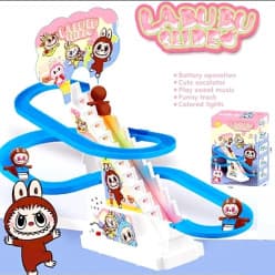 Kidoyz Electric Stair Climbing Slide Track Set | Cute Escalator Rail Toy with Sweet Music & Colourful Lights
