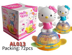 Kidoyz Dancing Cat Figure Toy | Cartoon Cat on a 4D Light-Up Spinning Base | Color As Per Stock