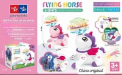 Kidoyz Flying Unicorn Horse Toy | Electric Dancing Horse with Cool Lights, Dynamic Music & 360° Rotation | Ages 3+ | Color As Per Stock