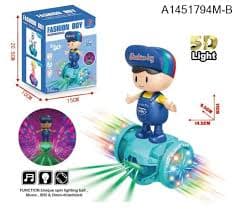 Kidoyz Fashion Boy Toy | Spinning Light Ball Dancing Boy with 5D Lights | Omni-Directional Movement — view 2