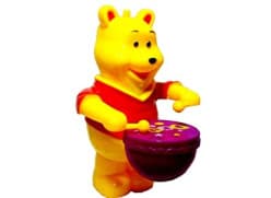 Kidoyz Lucky Bear Playing Drum Toy | Rotating Yellow Bear That Beats the Drum with Lights & Music