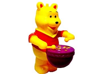 Kidoyz Lucky Bear Playing Drum Toy | Rotating Yellow Bear That Beats the Drum with Lights & Music