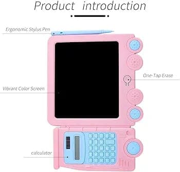 Kidoyz Calculator with LCD Writing Tablet for Kids | Drawing Board & Maths Learning Toy | Ages 3+ | Color As Per Stock — view 3