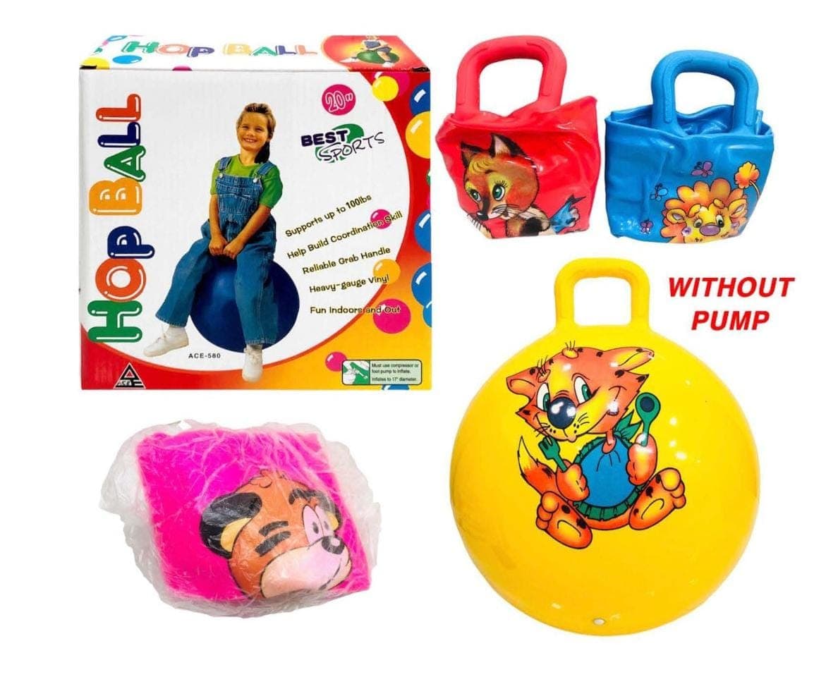 Kidoyz Hop Ball | 55 cm (22 inch) Big Jumping Hopper Ball with Handle for Kids | Pump Not Included