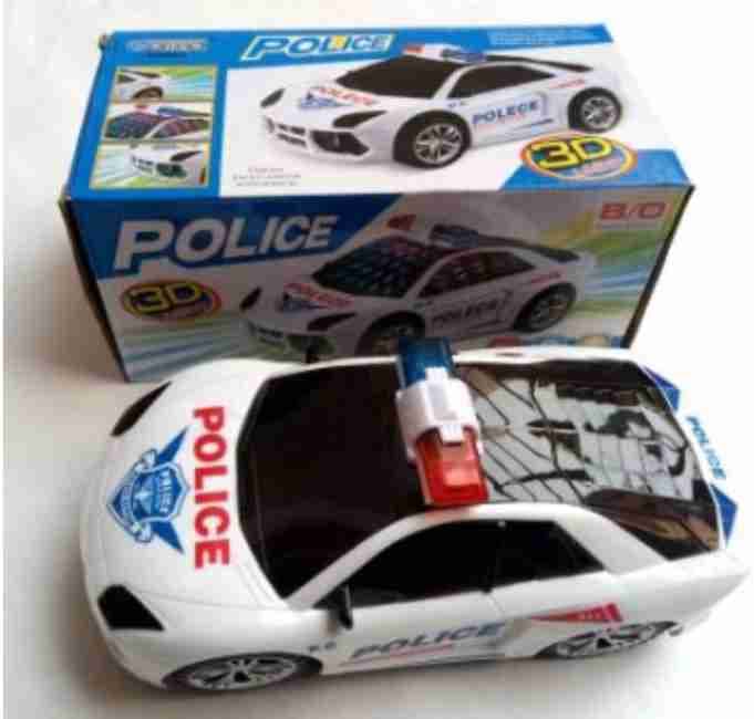 Kidoyz Police Car Toy with Working Siren, Lights & Sound | Die-Cast Detailing with Real Rubber Tires — view 3