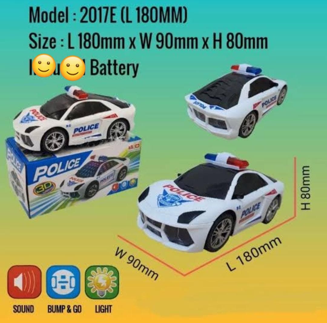 Kidoyz Police Car Toy with Working Siren, Lights & Sound | Die-Cast Detailing with Real Rubber Tires — view 4