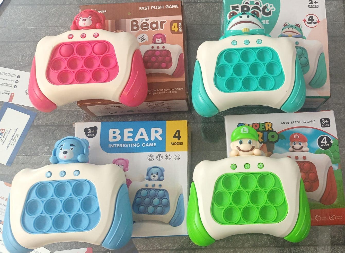 Kidoyz Electronic Pop It Game Console | Quick Push Bubble Game with Bear Design | Handheld Fidget Game | Color As Per Stock — view 2