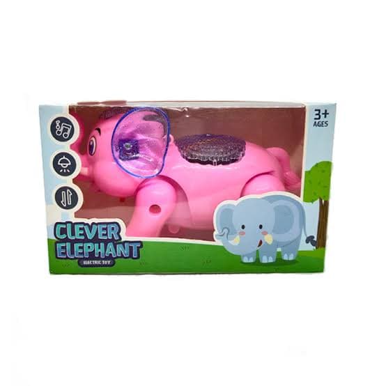 Kidoyz Clever Elephant Toy | Electric Pink Elephant with Rotating Light | Ages 3+ — view 2