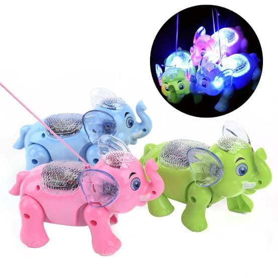 Kidoyz Clever Elephant Toy | Electric Pink Elephant with Rotating Light | Ages 3+ — view 3