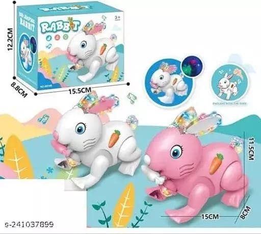 Kidoyz Carrot Rabbit Toy | Electric Bunny with Carrot, Lights & Music | Ages 3+ | Color As Per Stock — view 3