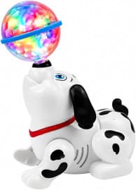 Kidoyz Dancing Dog Toy | Spinning Light Ball Dog with Lights & Music