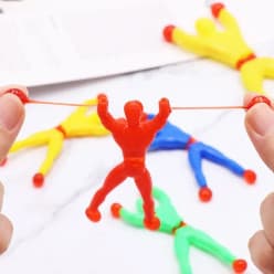 Kidoyz Sticky Wall Climbing Hero | Sticky stretchy wall-climbing figures | Pack of 2 | Color As Per Stock