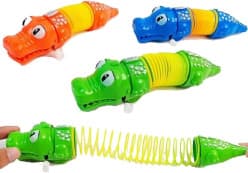 Kidoyz Wind-Up Rainbow Crocodile | Wind-up crocodile that coasts forward | Pack of 2 | Color As Per Stock