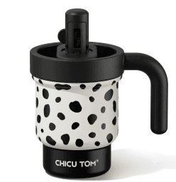 CHICU TOM Cow Print Insulated Stainless Steel Toddler Sippy Mug