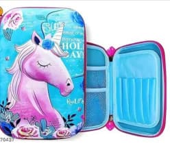 Unicorn 3D EVA Hard Case Pencil Box for Girls | Multi-Compartment Geometry Box | Color as per Stock dispatched | Pack of 1 Pc