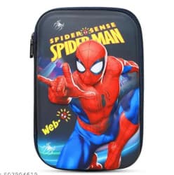 Spider-Man 3D EVA Hard Case Pencil Box for Boys | Zip Geometry Box | Color as per Stock dispatched | Pack of 1 Pc