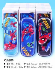 Spider-Man 3D PVC Pencil Box with Compartments | Heroes Pencil Case for Boys | Color as per Stock dispatched | Pack of 1 Pc