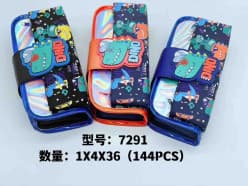 Dino Fold-Over Pencil Pouch with Holographic Lining | Kids Stationery Organiser | Color as per Stock dispatched | Pack of 1 Pc