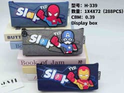 Avengers "Slap" Pencil Pouch with Rubber Charm | Spider-Man, Captain America, Iron Man Zip Pouch | Color as per Stock dispatched | Pack of 1 Pc