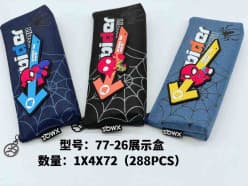 Spider-Man Web Pencil Pouch with Rubber Charm | Boys Zip Pouch | Color as per Stock dispatched | Pack of 1 Pc