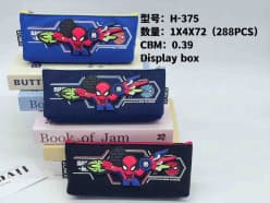 Spider-Man Web Slinger Pencil Pouch with Rubber Patch | Boys Zip Pouch | Color as per Stock dispatched | Pack of 1 Pc