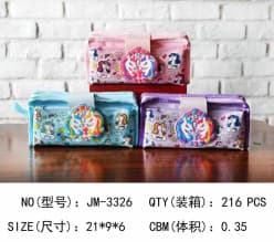 Unicorn Double Zip Pencil Pouch with Charm | Large Stationery Pouch for Girls (21 x 9 x 6 cm) | Color as per Stock dispatched | Pack of 1 Pc