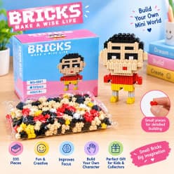 Lego Style Shinchan Mini Building Blocks Kit (335 Pcs) | Build Your Own Character | Ages 8+