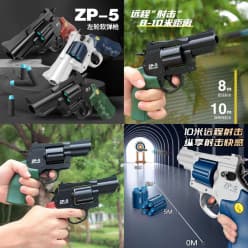ZP-5 Revolver Soft Bullet Toy Gun | Foam Dart Revolver | 8–10 m Range | Color as per Stock dispatched