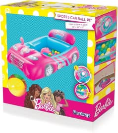 Pink Sports Car Inflatable Ball Pit for Girls | Barbie-Style Car Play Pool | Ages 2+