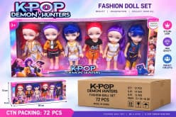 K-Pop Demon Hunters Fashion Doll Set (6 Dolls) | Fashion Dolls with Colourful Hair for Girls | Ages 3+
