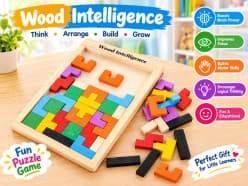 Wooden Tetris Puzzle Blocks Game | Wood Intelligence Brain Teaser for Kids