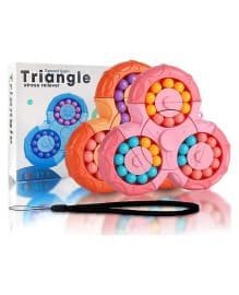 Triangle Spinner Magic Bean Fidget Toy | Stress Reliever Spin Game with Wrist Strap