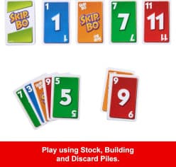 Skip-Bo Style Card Game | Stock, Building & Discard Piles Family Card Game