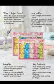 Paper Soap 30 Pcs Box | Portable Travel Hand Wash Soap Sheets
