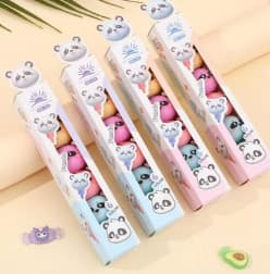 Bear Highlighter 6 Colour Set | Cute Panda Pastel Highlighters | Assorted Designs | Color as per Stock dispatched